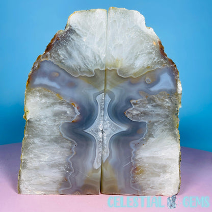 Natural Agate Large Pair of Bookends