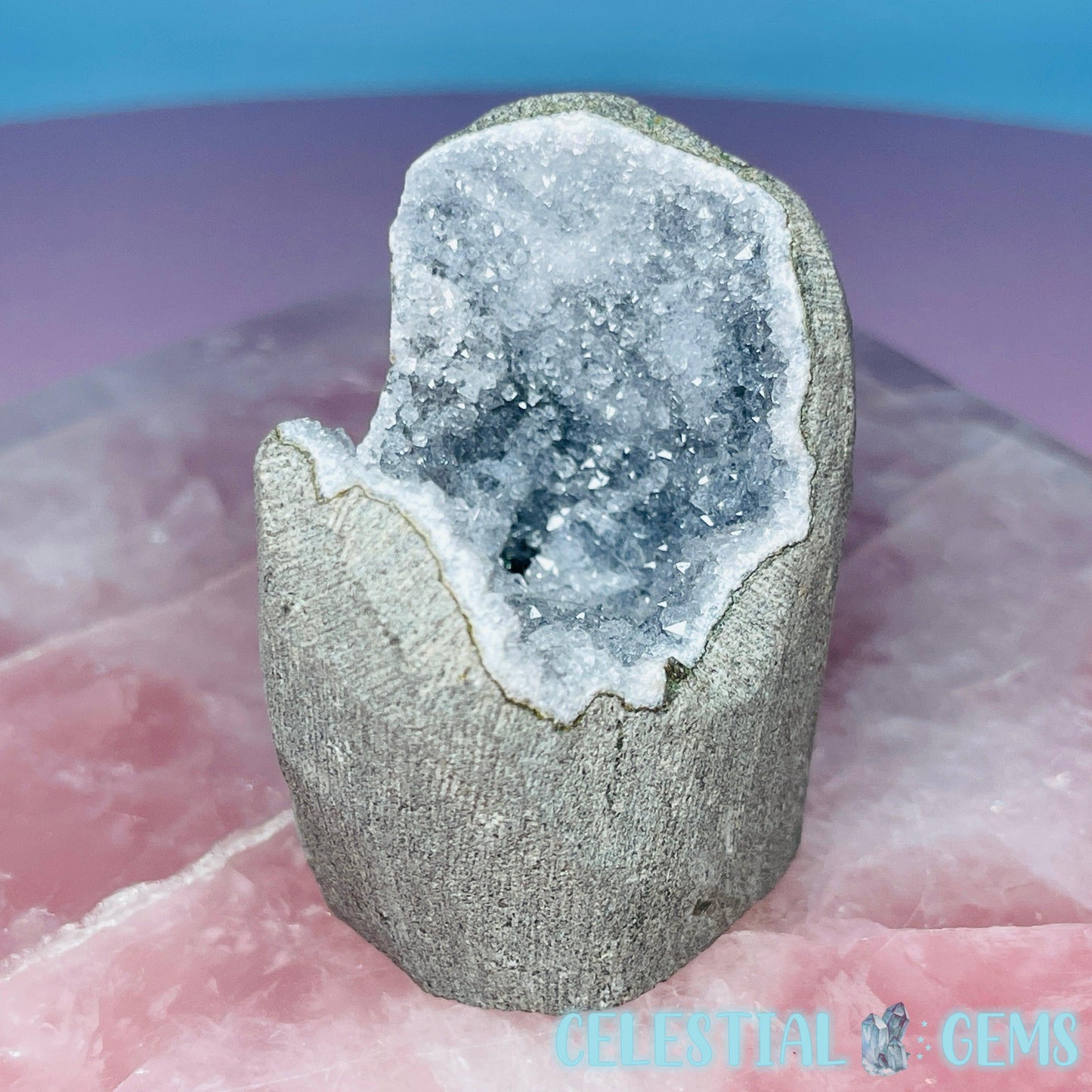 Mixed Zeolite Druzy Geode Small Standing Freeform