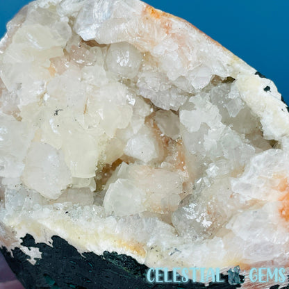 Peach Heulandite Cluster Geode Standing Medium Freeform