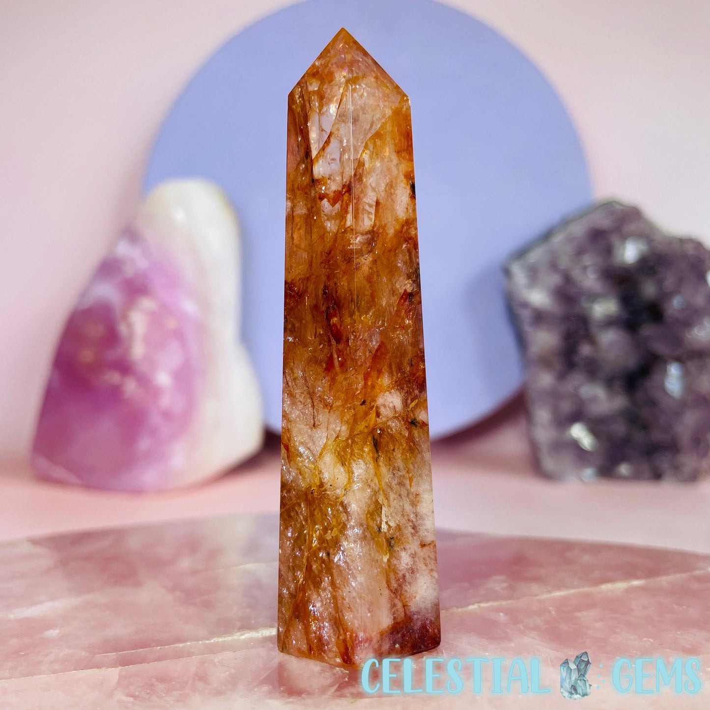 High Quality Fire Quartz Small Tower