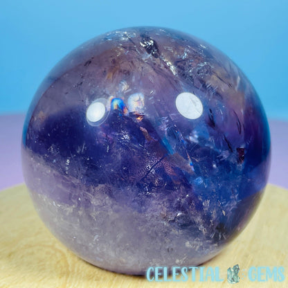 High Grade 'Trapiche' Phantom Amethyst Medium Sphere (Video)