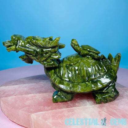 Green Jade 'Pixiu' Dragon Turtle Medium Carving
