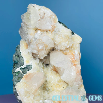 Peach Heulandite Cluster Geode Standing Medium Freeform