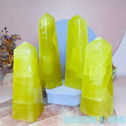 Lemon Calcite Medium Obelisk Tower