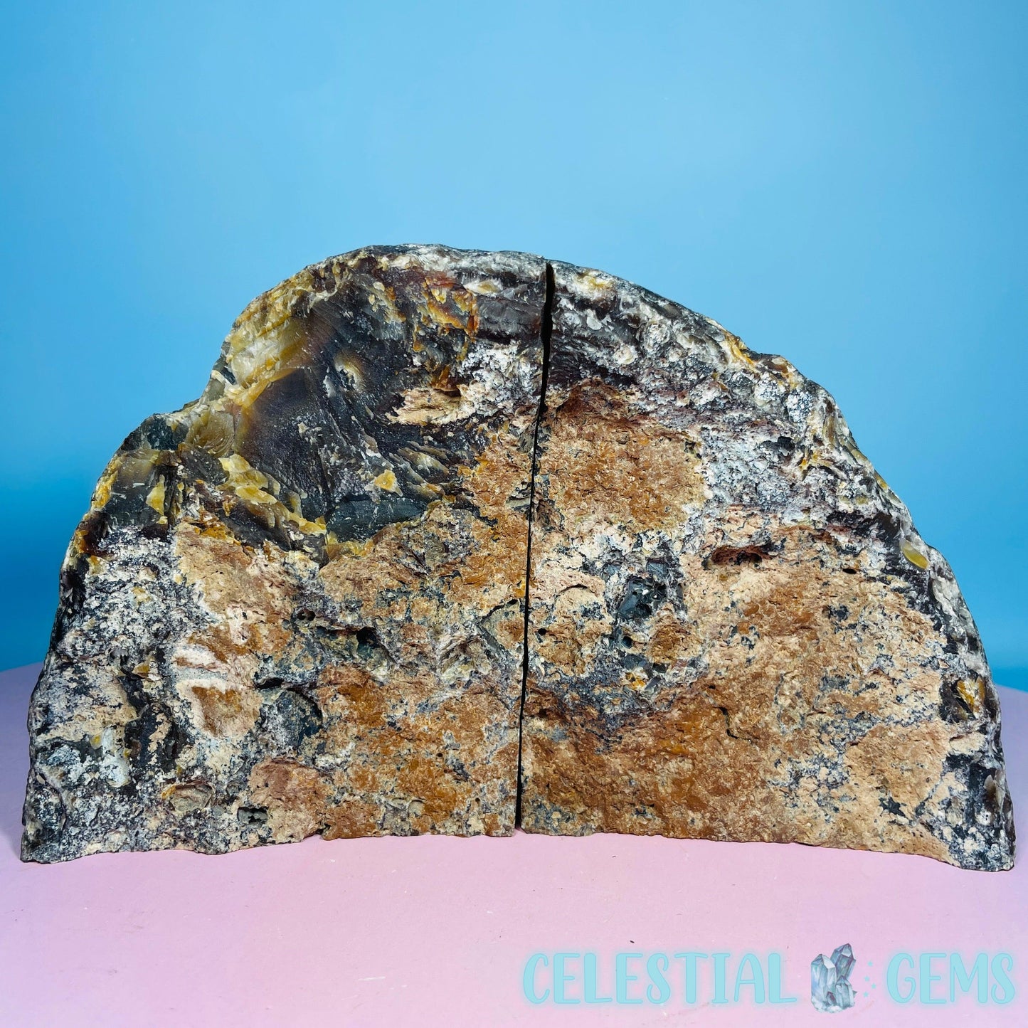 Black Agate Large Pair of Bookends