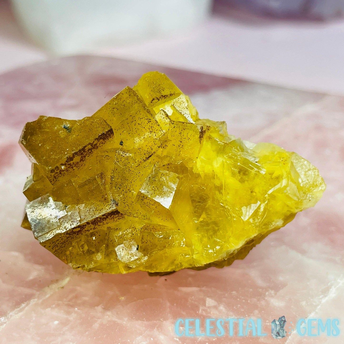 Yellow Cubic Fluorite Raw Small Chunk