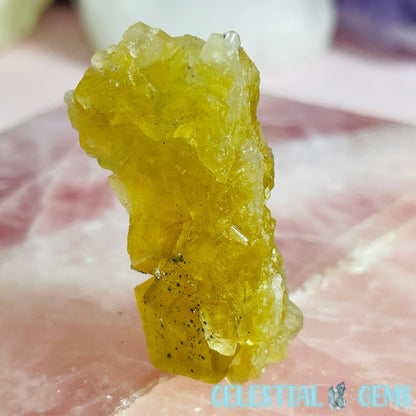 Yellow Cubic Fluorite Raw Small Chunk