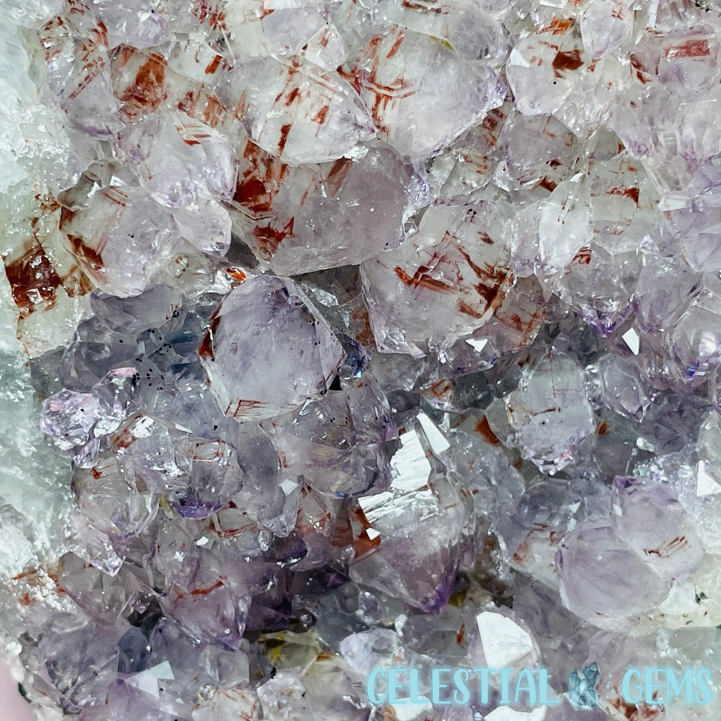 Amethyst Medium Standing Cluster (with Phantom Hematite)