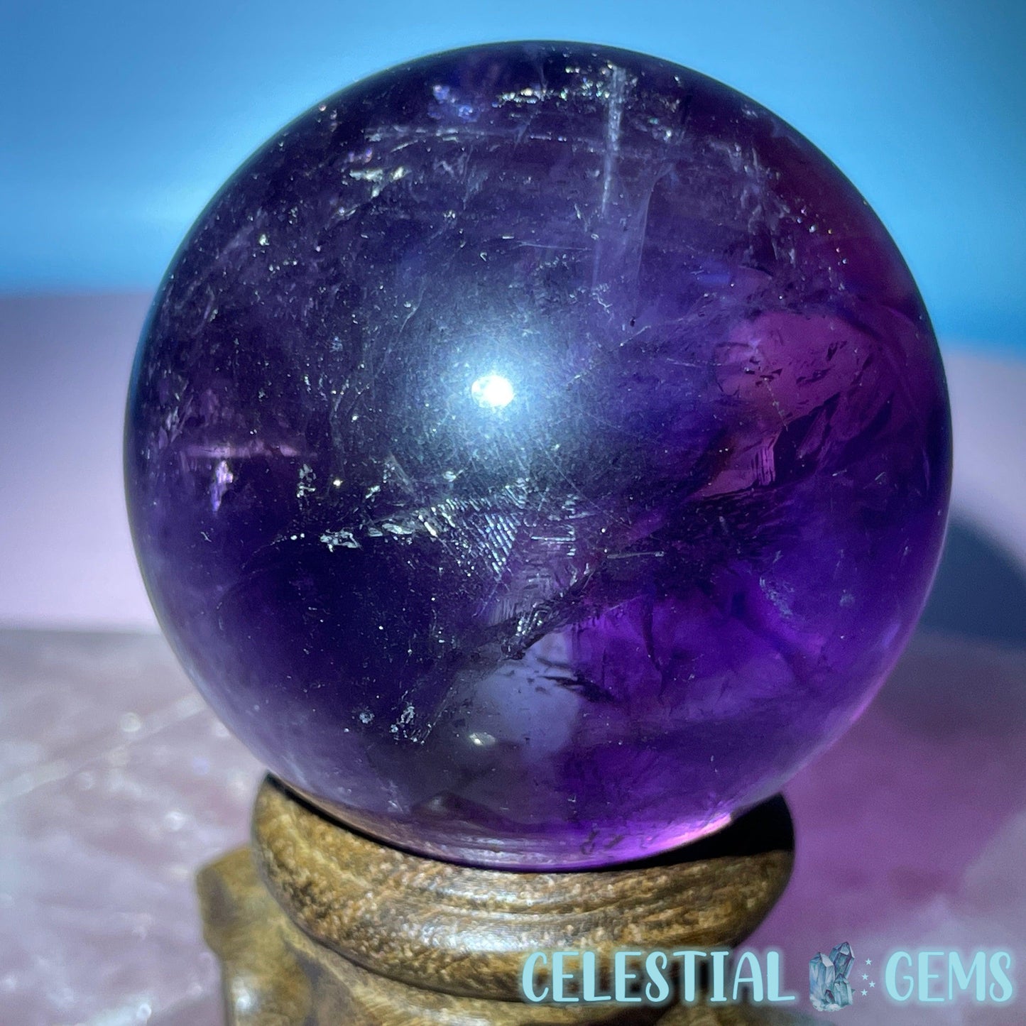 A Grade Bolivian Phantom Ametrine Medium Sphere (Video)