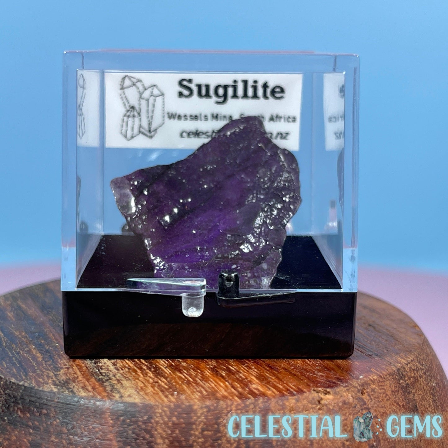 Rare Sugilite Raw Small Crystal in Specimen Box