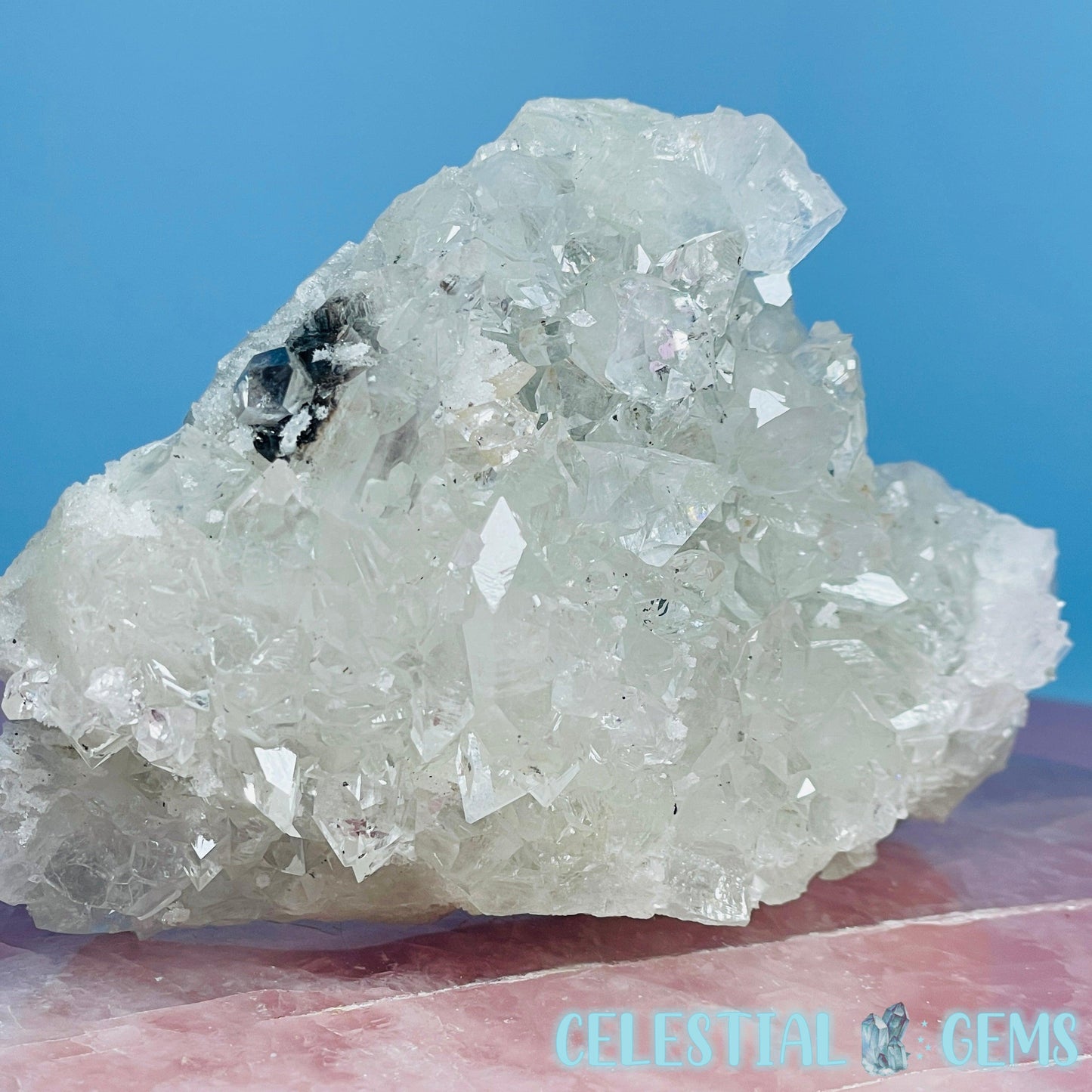 A Grade Diamond Apophyllite + Heulandite Medium Cluster