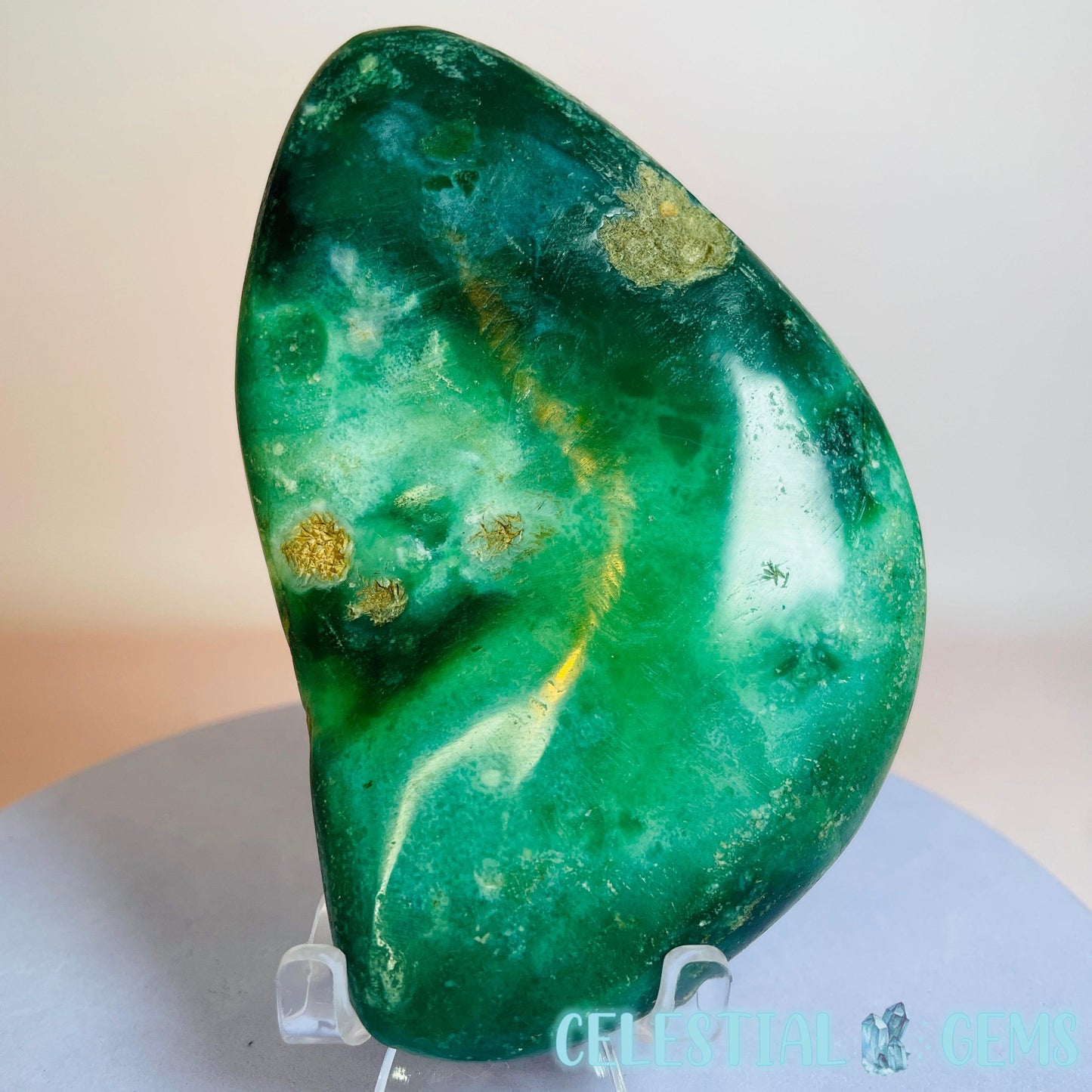 Mtorolite Chrysoprase Flat Medium Freeform/Palmstone