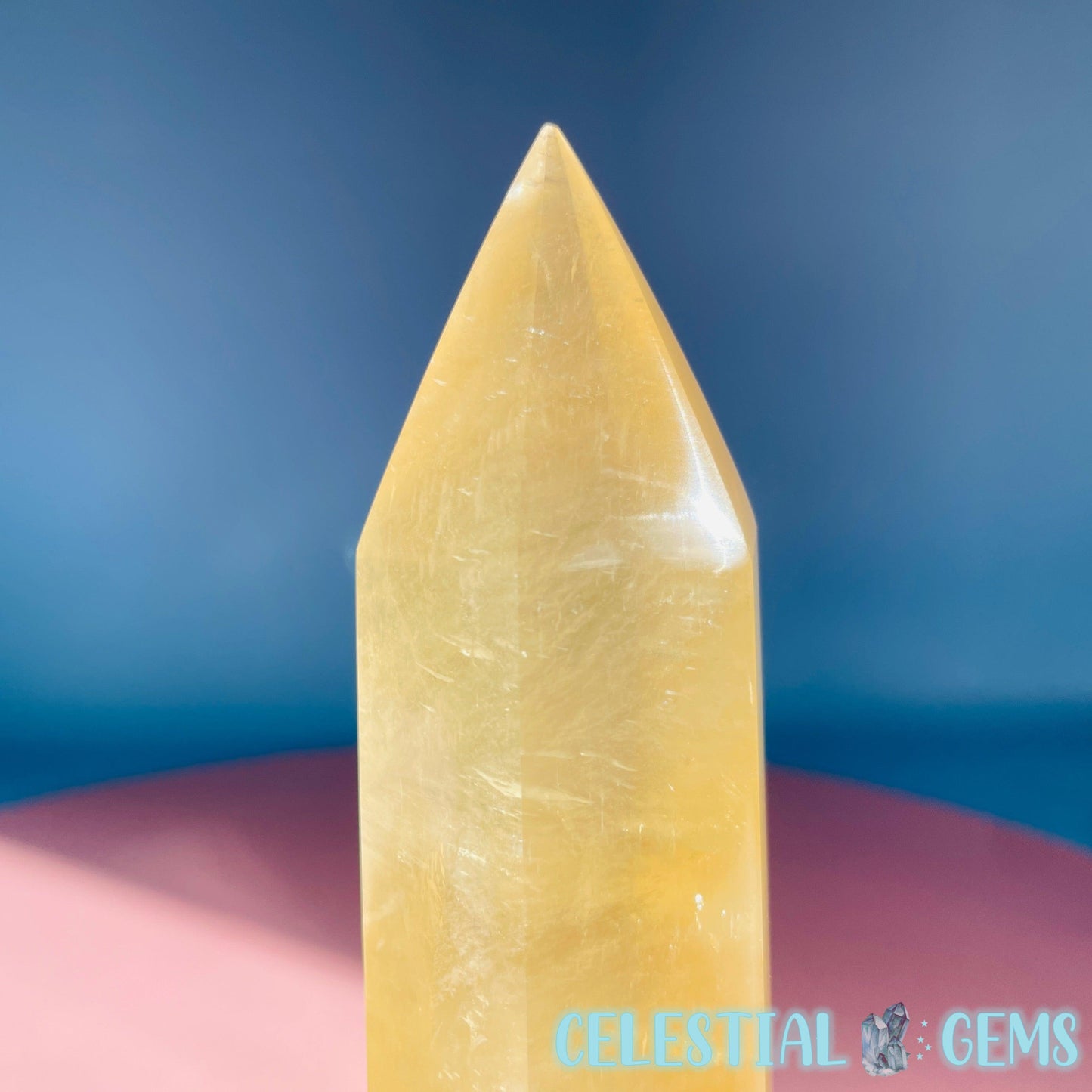 Optical Honey Calcite Medium Tower (Video)