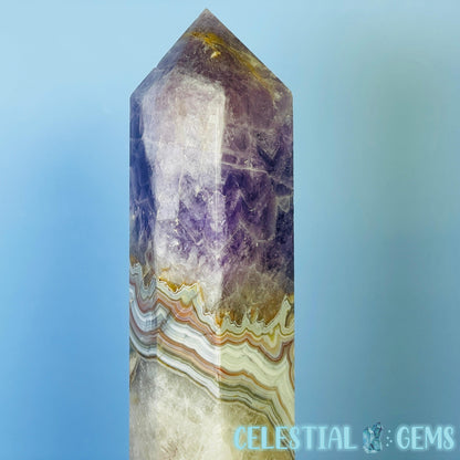 Amethyst + Mexican Crazy Lace Agate XL Tower