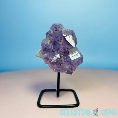 Amethyst Small Cluster on Metal Stand