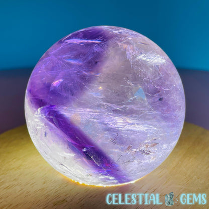 High Grade 'Trapiche' Phantom Amethyst Medium Sphere (Video)