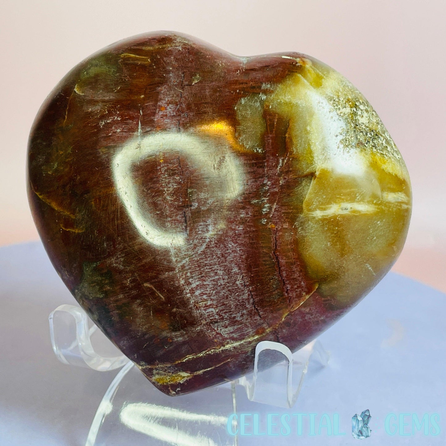 Petrified Wood Heart Medium Carving