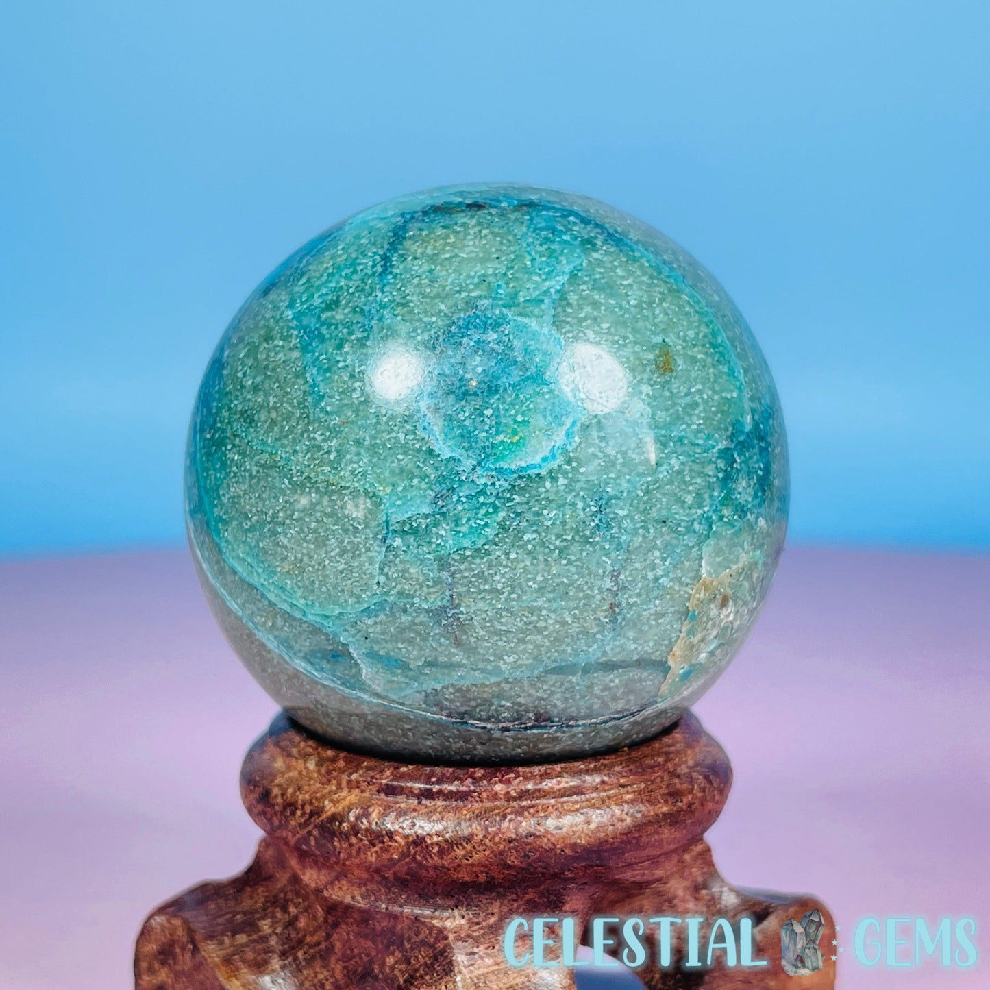 Chrysocolla + Shattuckite Medium Sphere