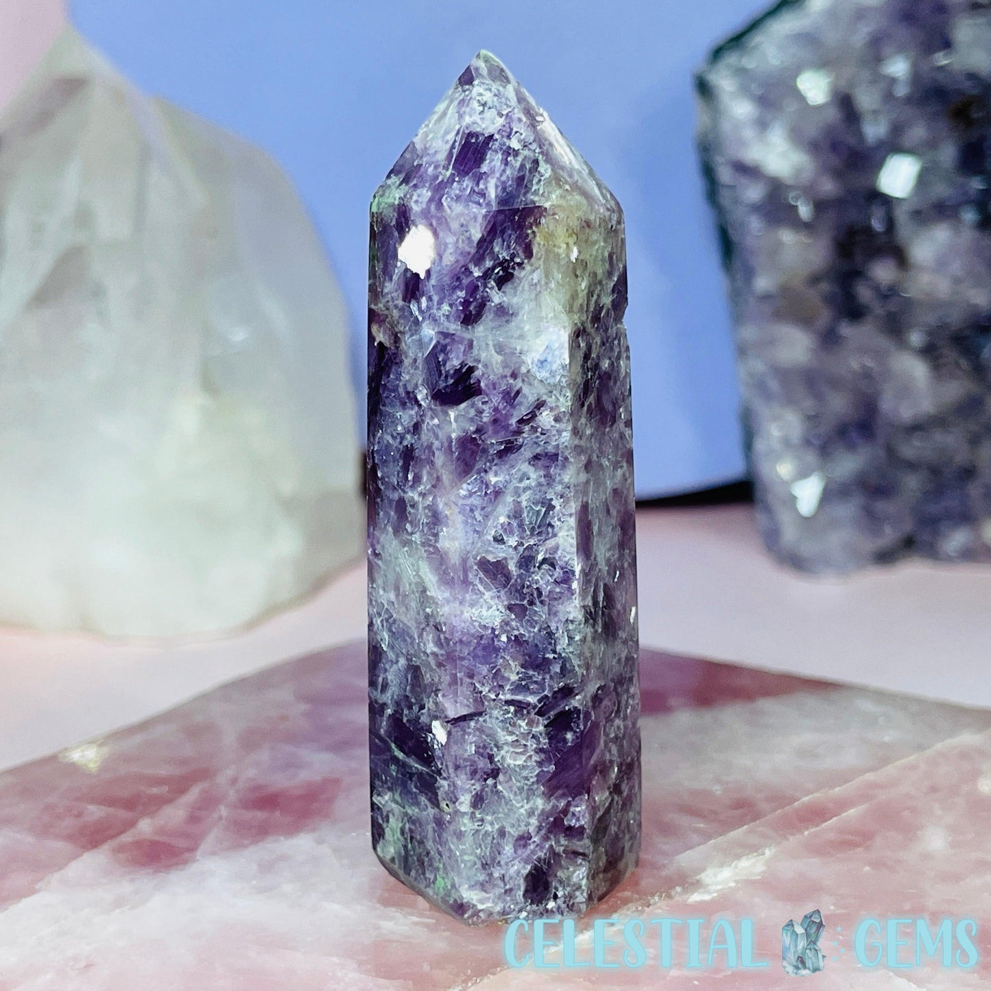 Gem Lepidolite Mica Small Tower