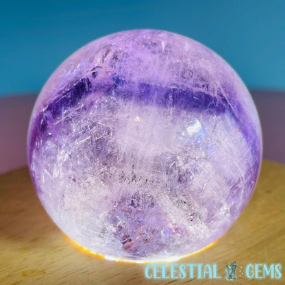 High Grade 'Trapiche' Phantom Amethyst Medium Sphere (Video)