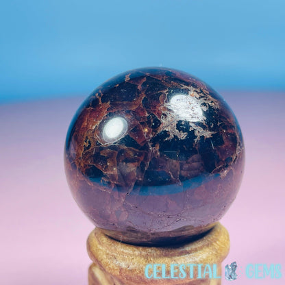 Asteriated Almandine 'Star Flash' Garnet Medium Sphere (Video)