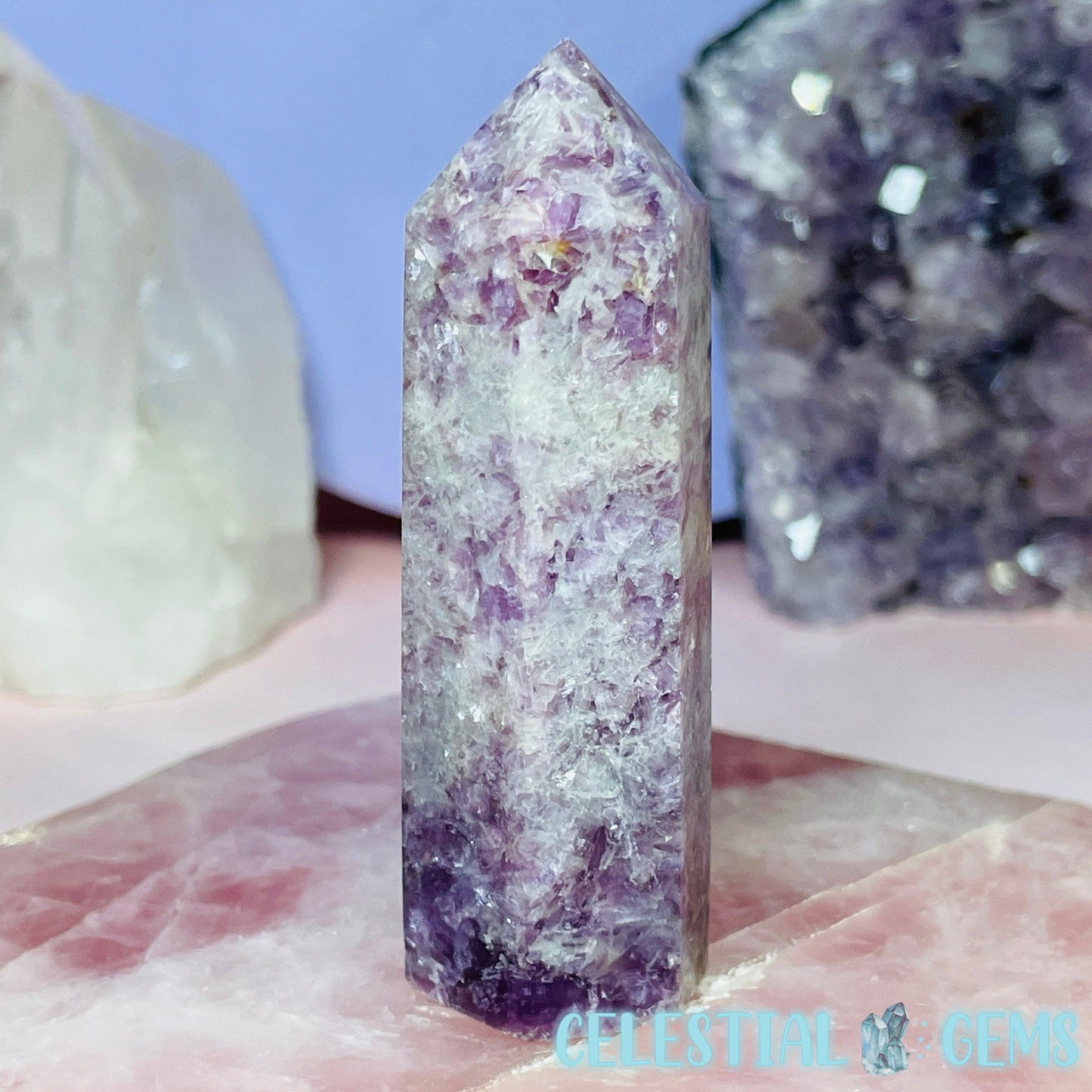 Gem Lepidolite Mica Small Tower