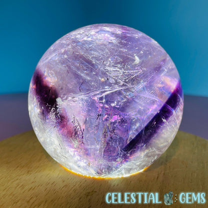 High Grade 'Trapiche' Phantom Amethyst Medium Sphere (Video)