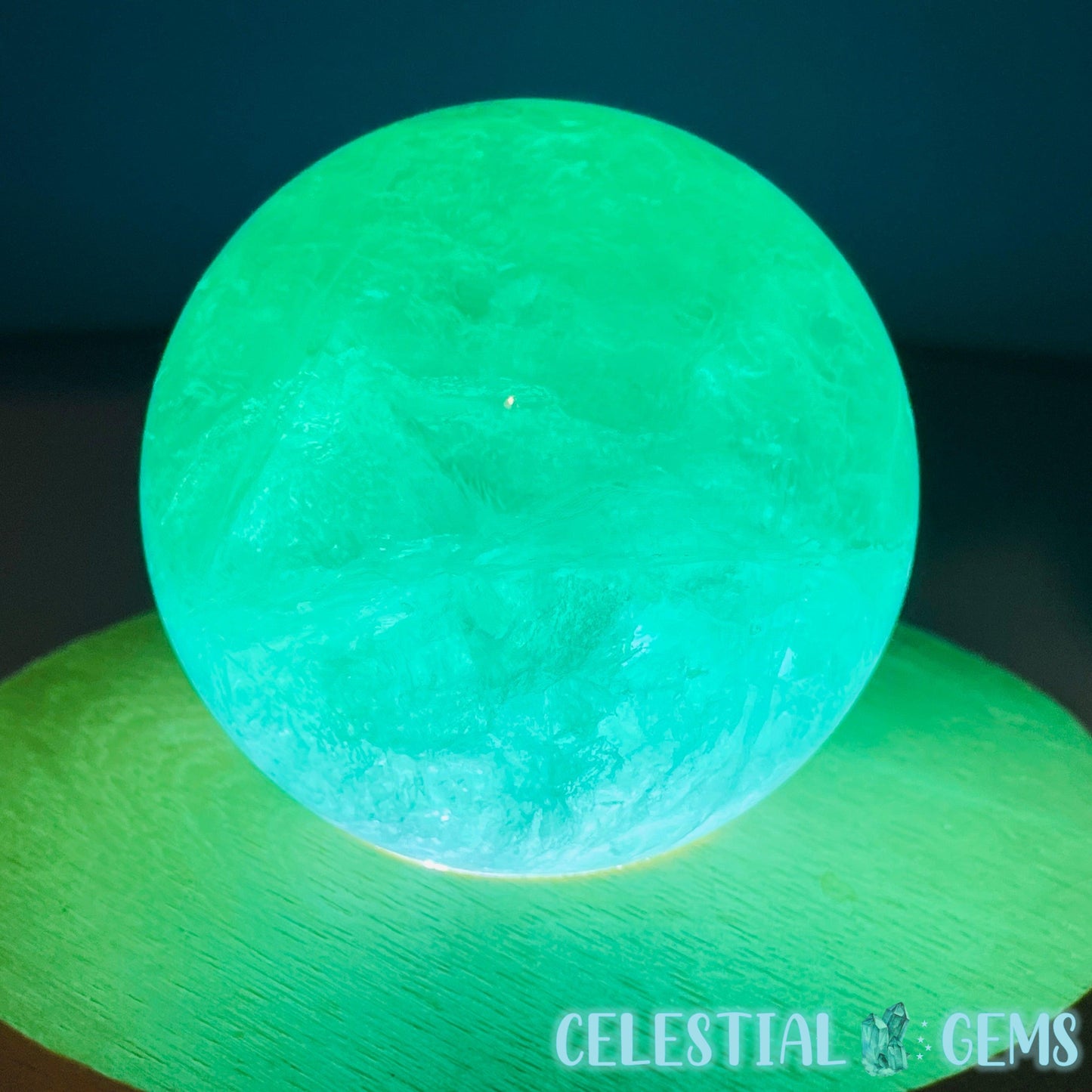 Green Fluorite Medium Sphere (UV Reactive)