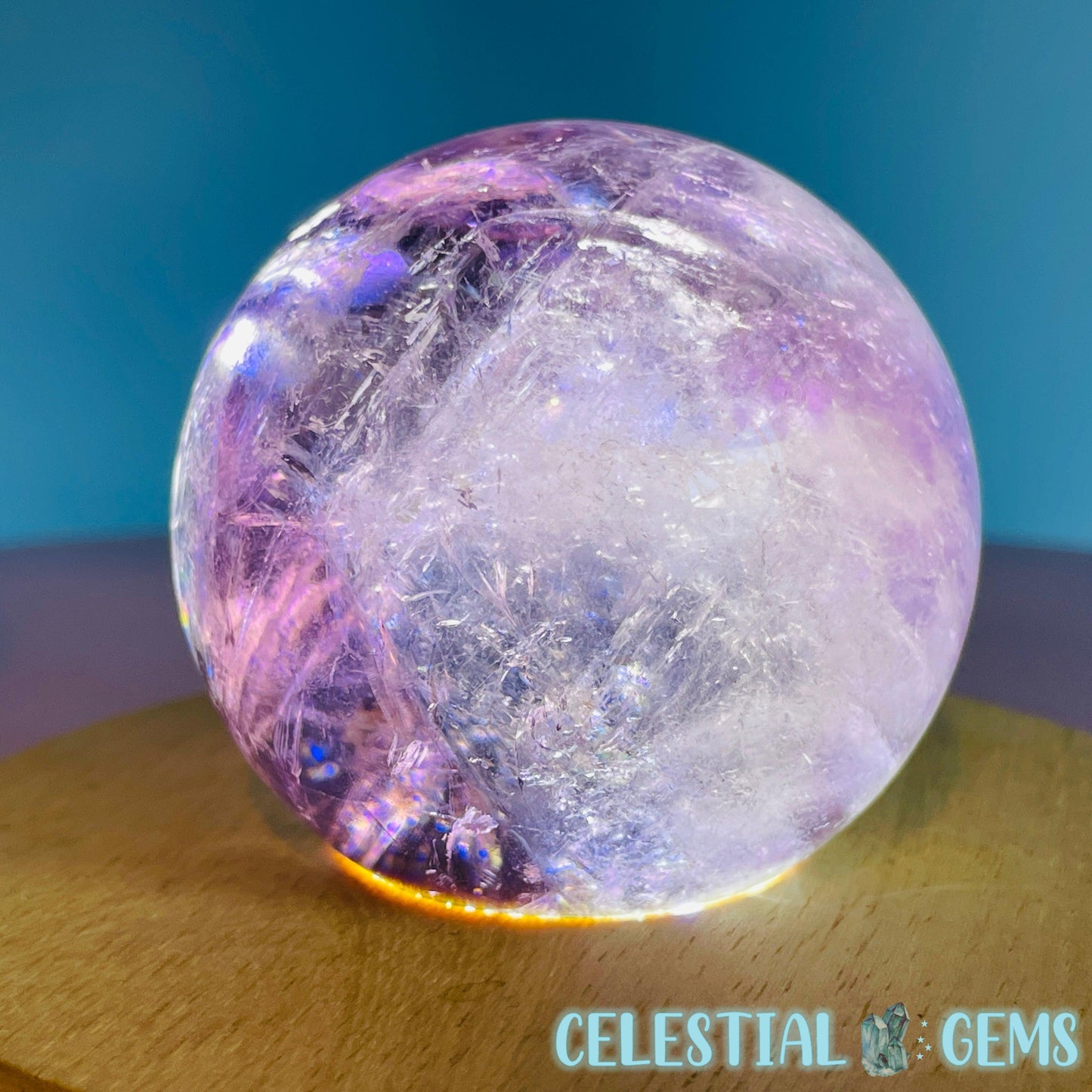 High Grade 'Trapiche' Phantom Amethyst Medium Sphere (Video)