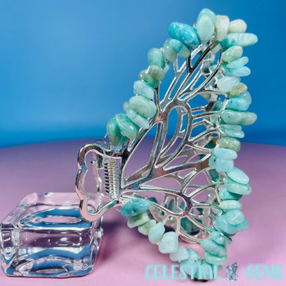 Amazonite Butterfly Hair Claw Clip