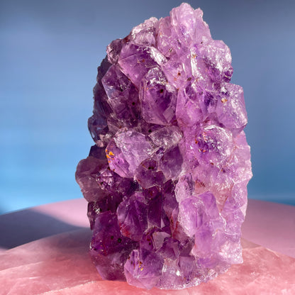 Dark Amethyst Medium Standing Cluster (Video)