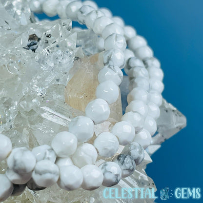 Howlite Faceted 4mm Bracelet