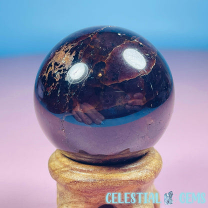 Asteriated Almandine 'Star Flash' Garnet Medium Sphere (Video)