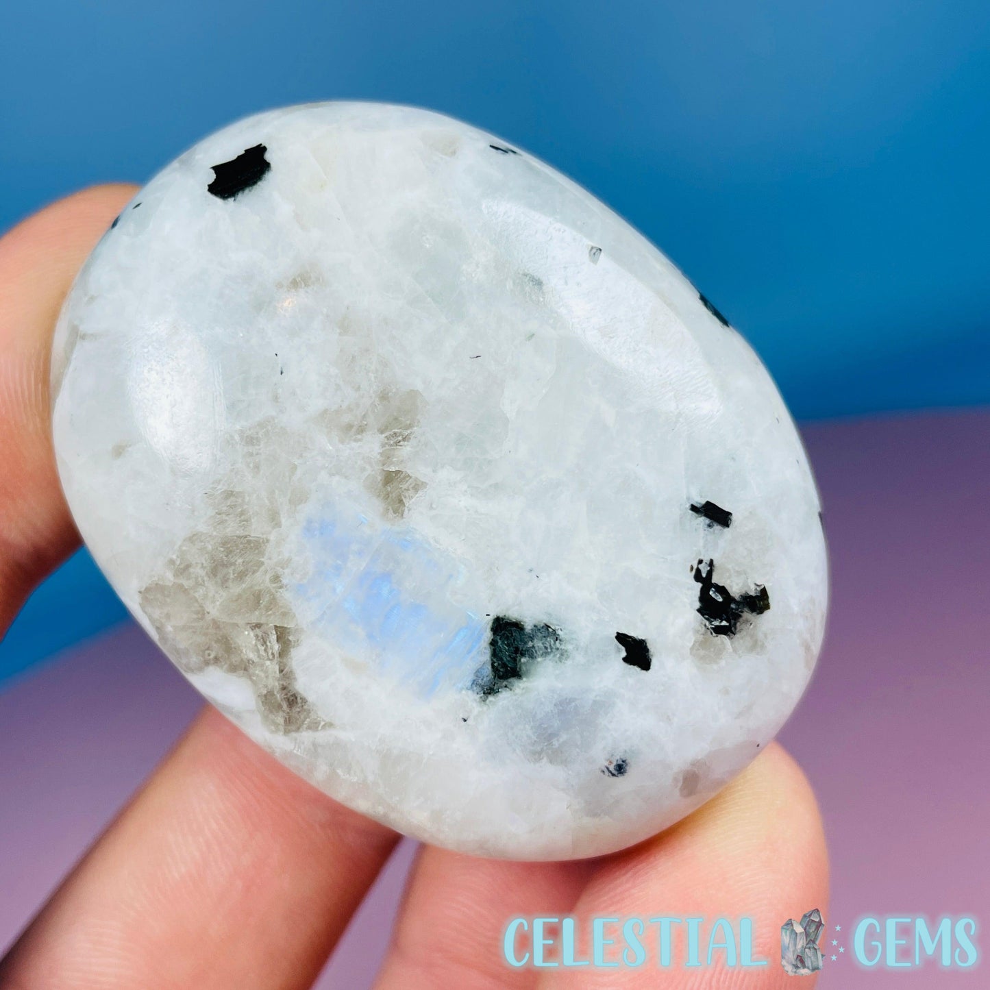 Rainbow Moonstone Palmstone (Video)