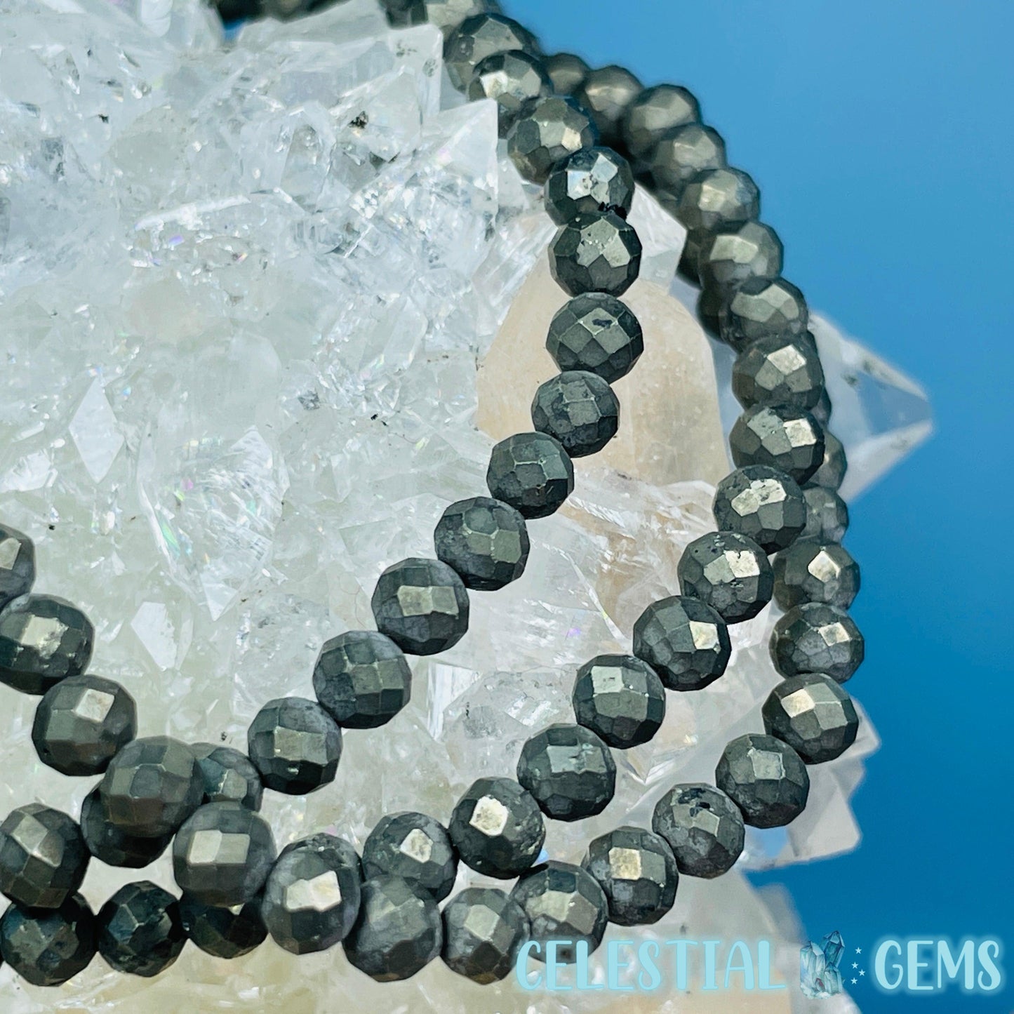 Pyrite Faceted 4mm Bracelet