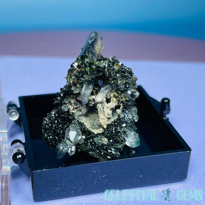 Epidote + Smoky Quartz Mini Cluster Specimen