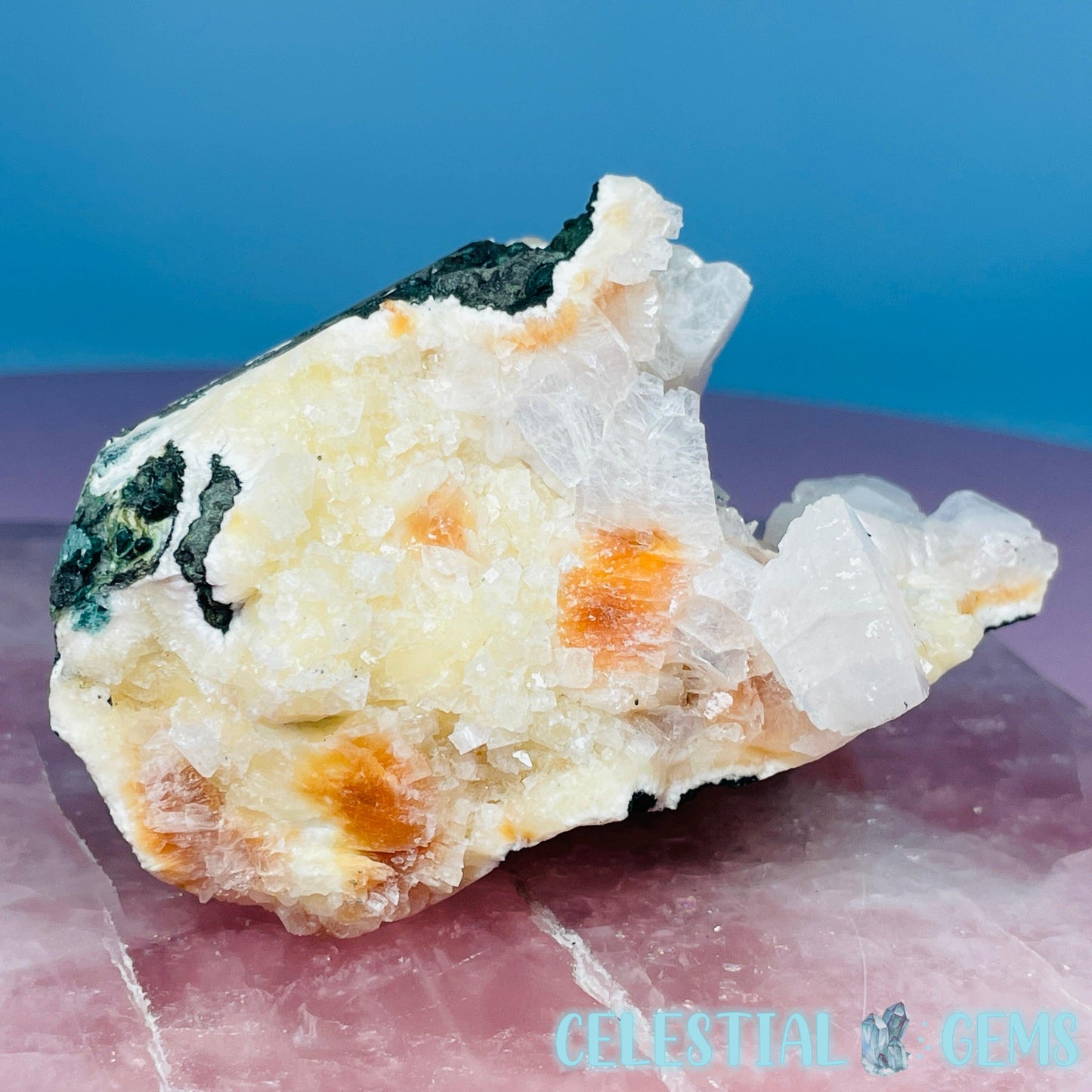 Peach Heulandite Cluster Geode Medium Freeform