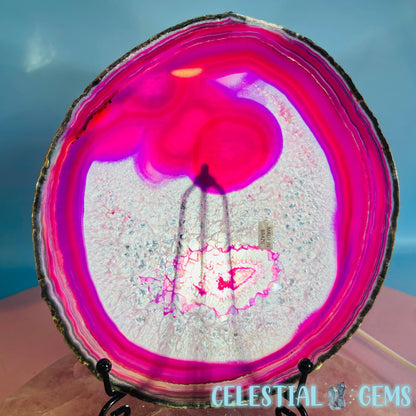Pink Dyed Agate Large Polished Slice