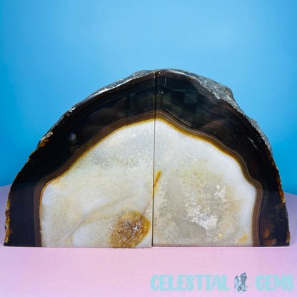 Black Agate Large Pair of Bookends