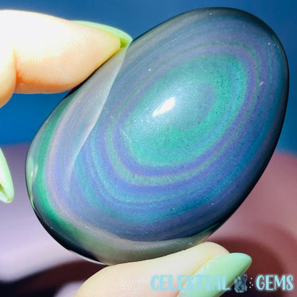 Rainbow Obsidian Palmstone (Video)