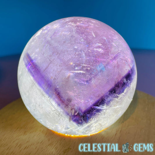 High Grade 'Trapiche' Phantom Amethyst Medium Sphere (Video)