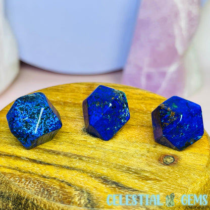 Azurite Geometric Dice Shape Mini Carving