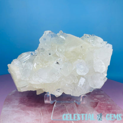 A Grade Diamond Apophyllite + Calcite + White Chalcedony Medium Cluster