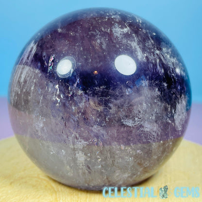 High Grade 'Trapiche' Phantom Amethyst Medium Sphere (Video)