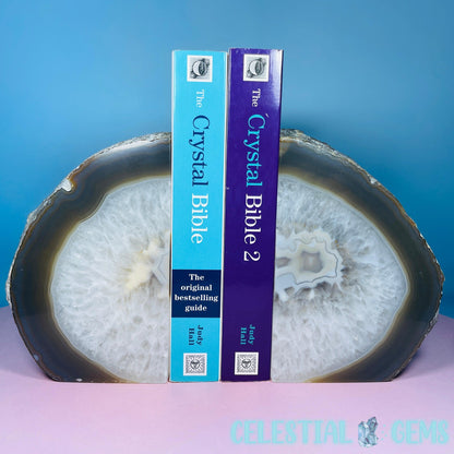 Natural Agate Large Pair of Bookends