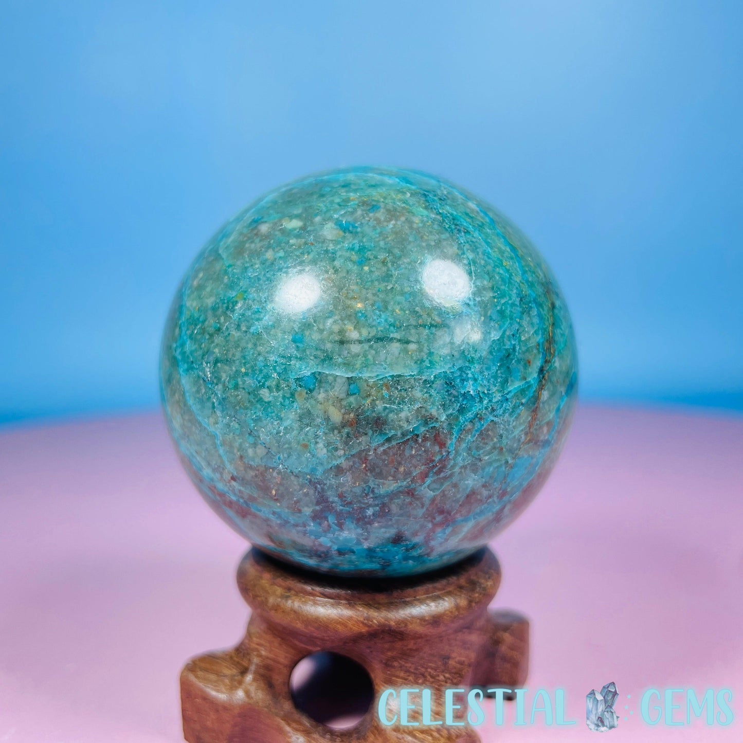 Chrysocolla + Shattuckite Medium Sphere