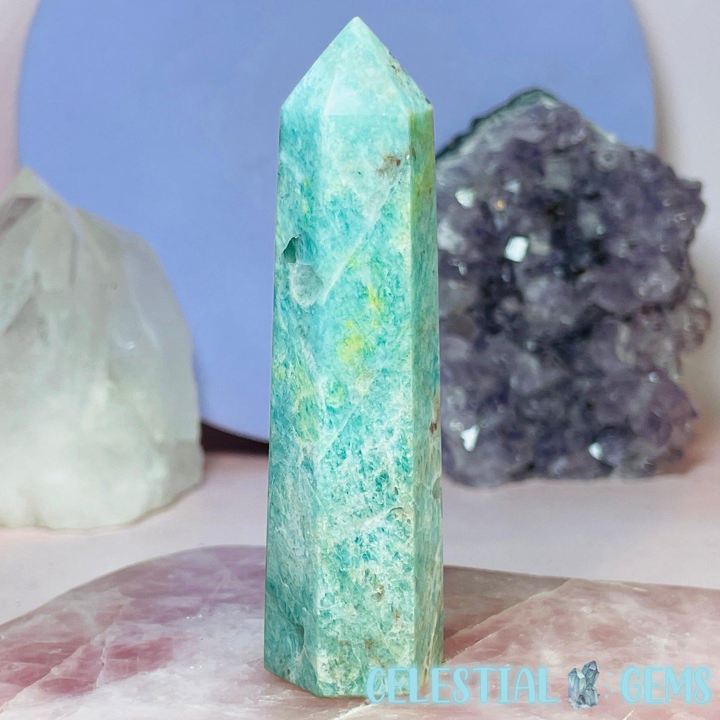 Amazonite + Smoky Quartz Small Tower