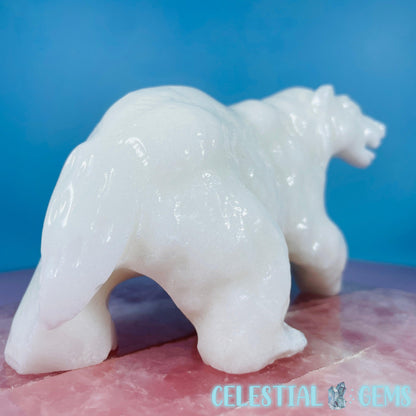 White Jade Polar Bear Medium Carving