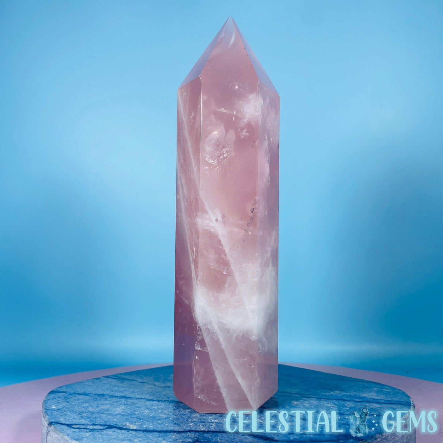 High Grade Rose Quartz Large Tower