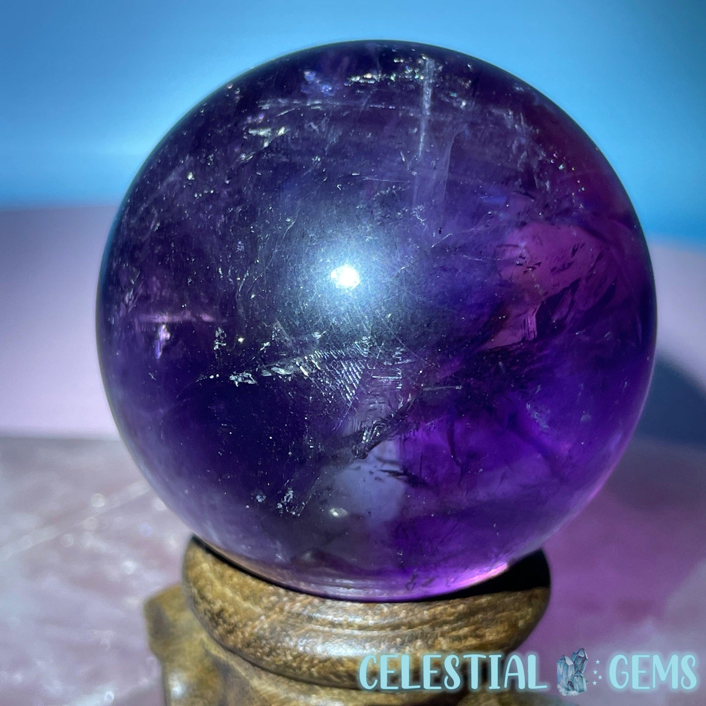 A Grade Bolivian Phantom Ametrine Medium Sphere (Video)